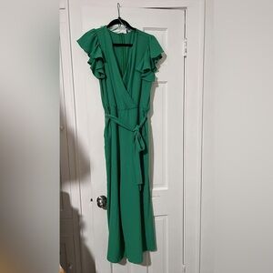 MSK Green Ruffle Sleeve Jumpsuit